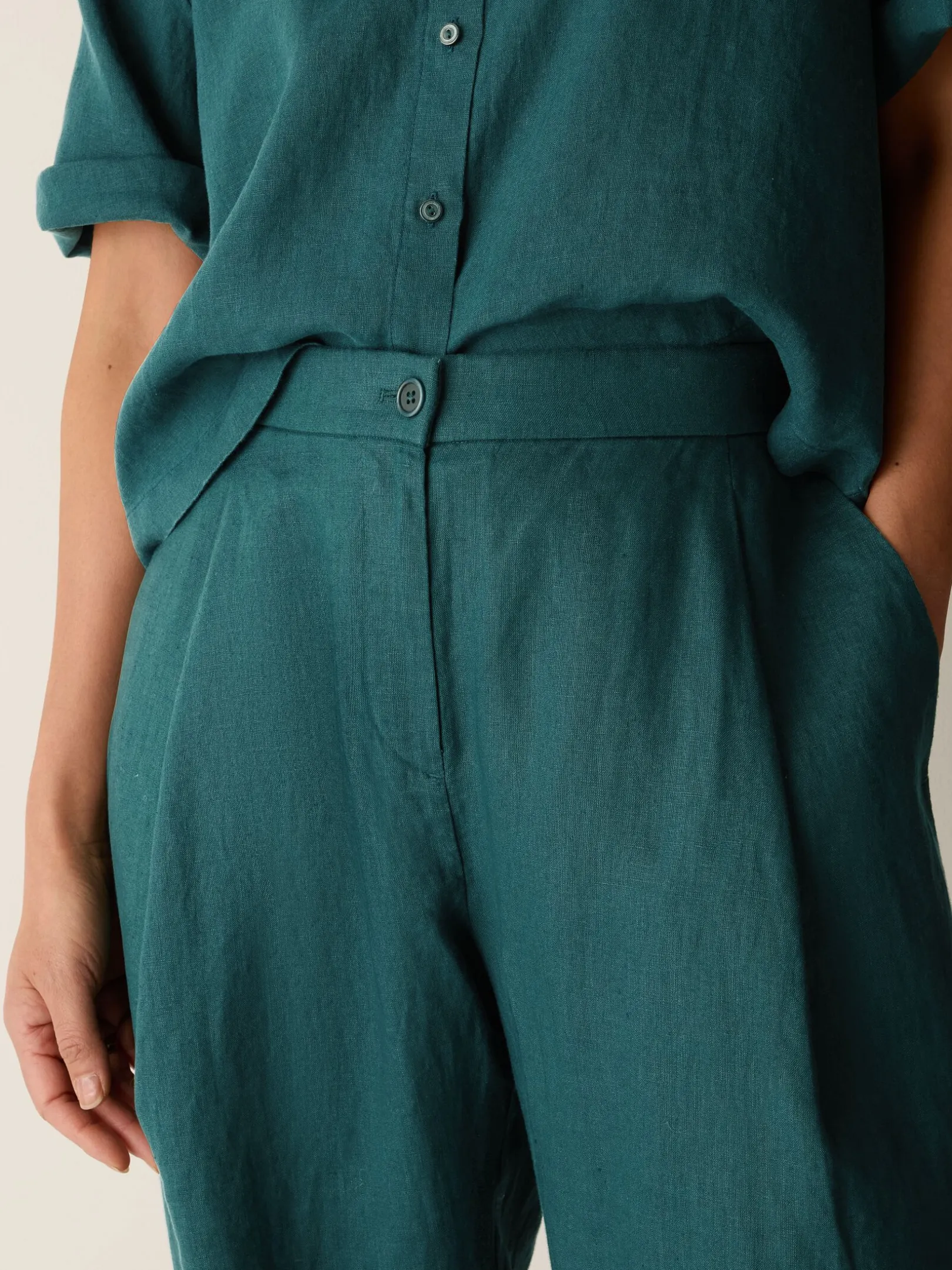 Organic Linen Curved Trouser