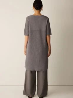Organic Linen Délavé V-Neck Long Cardigan