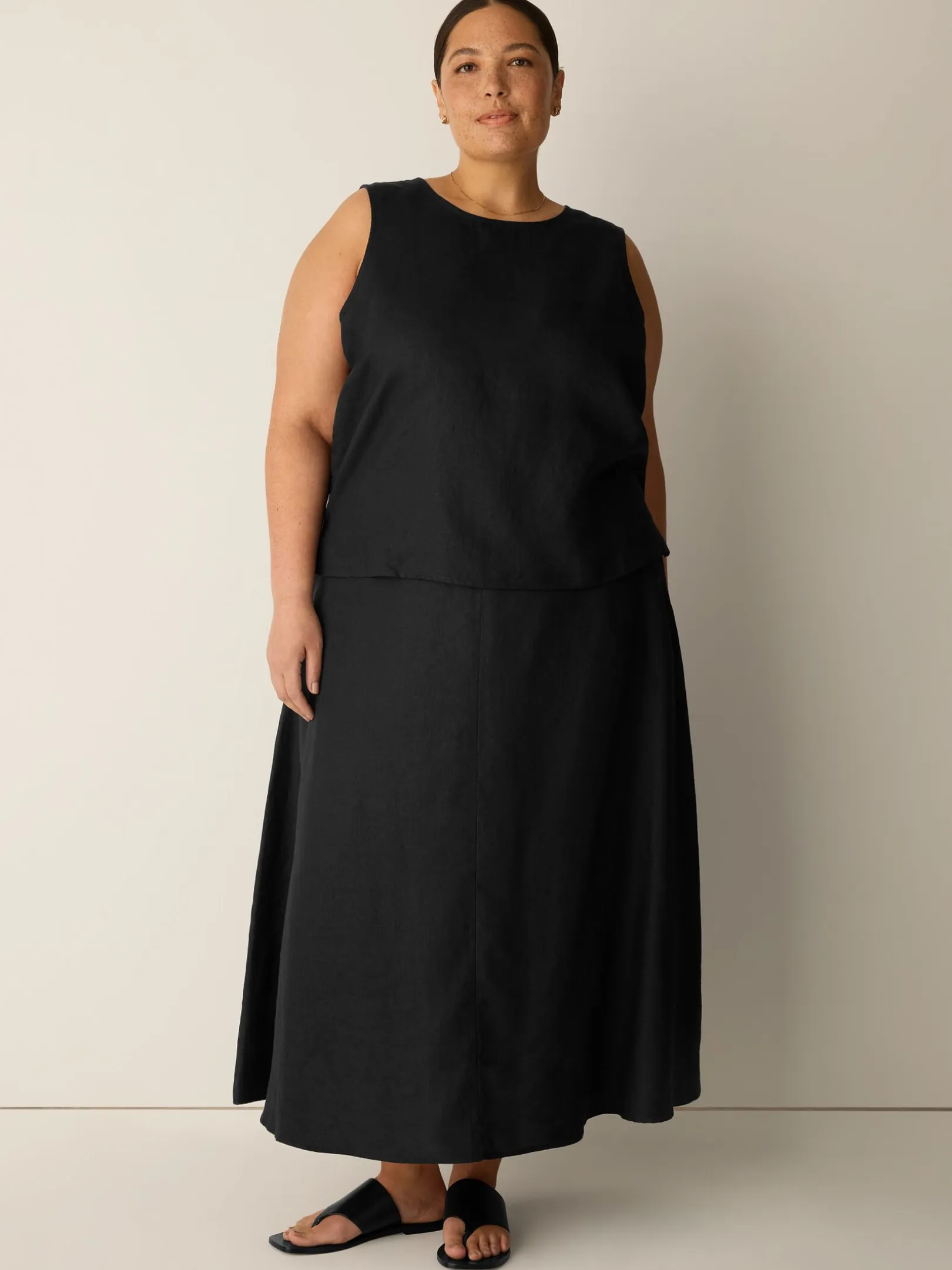 Organic Linen Half-Circle Skirt