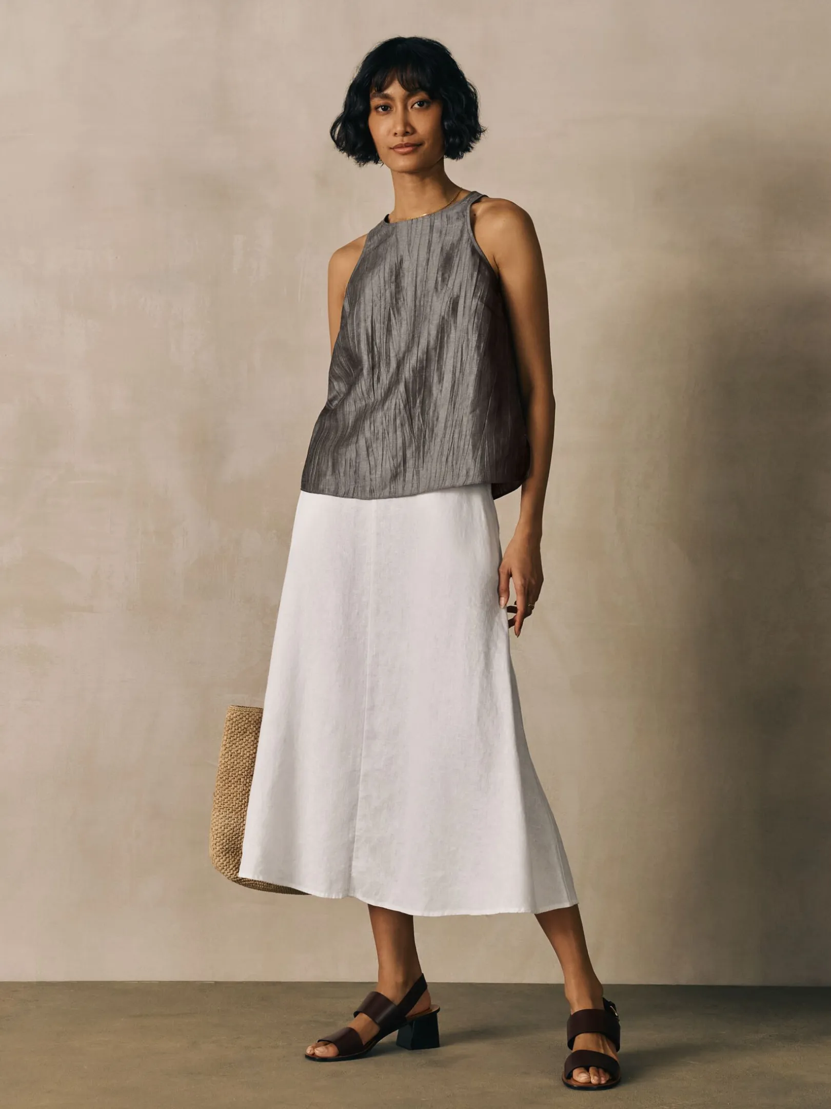 Organic Linen Half-Circle Skirt