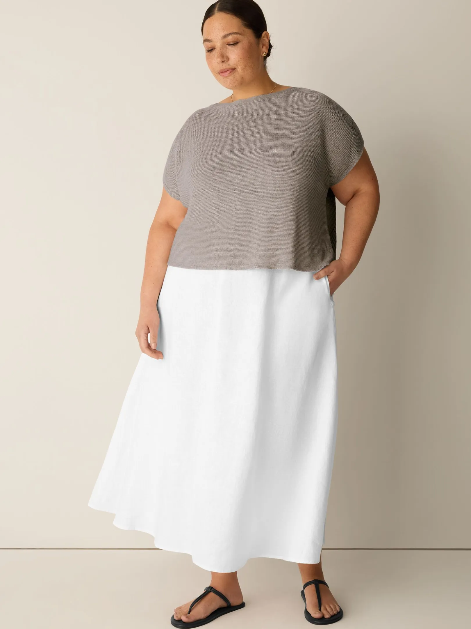 Organic Linen Half-Circle Skirt