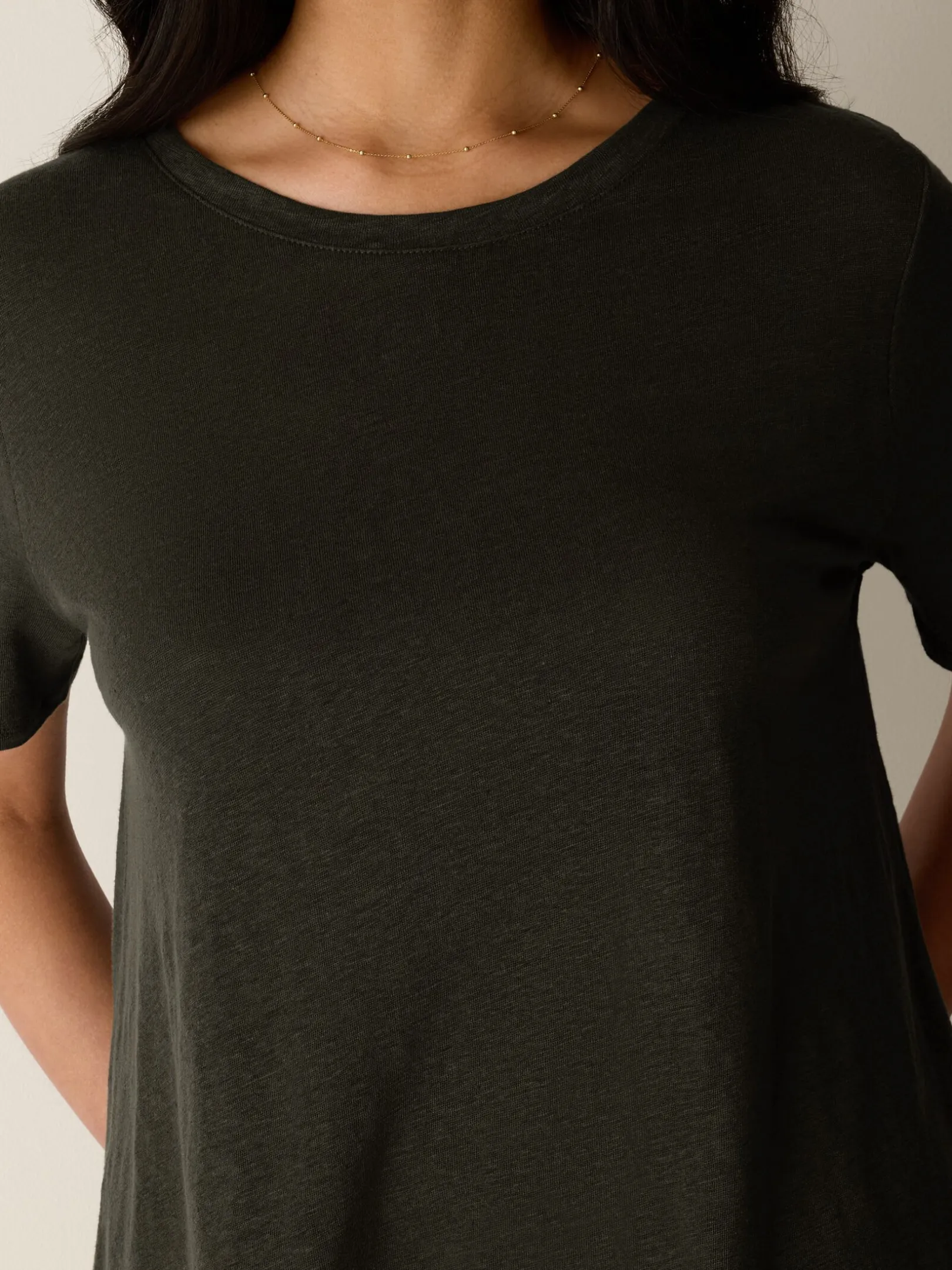 Organic Linen Jersey Crew Neck Tee