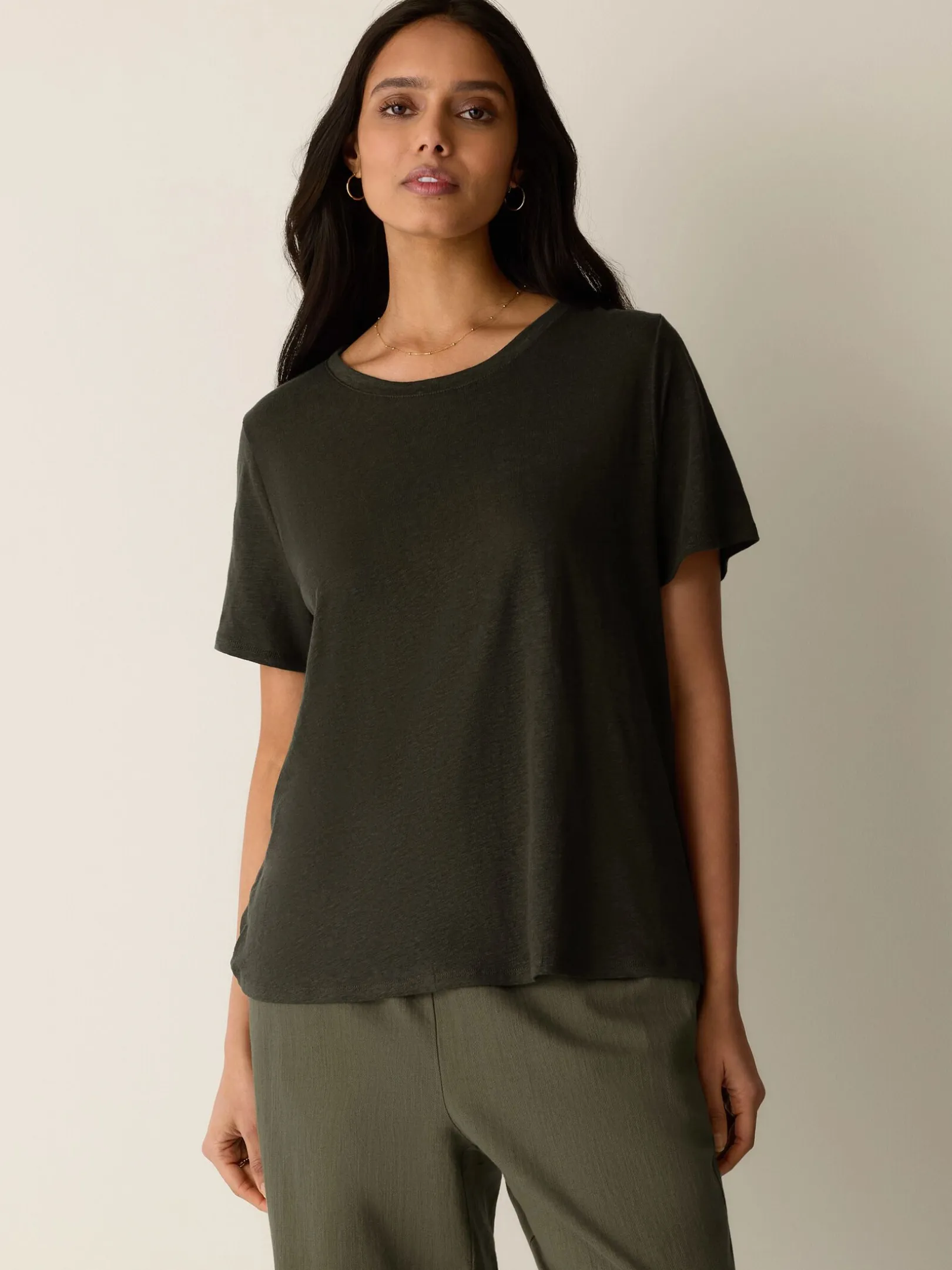 Organic Linen Jersey Crew Neck Tee