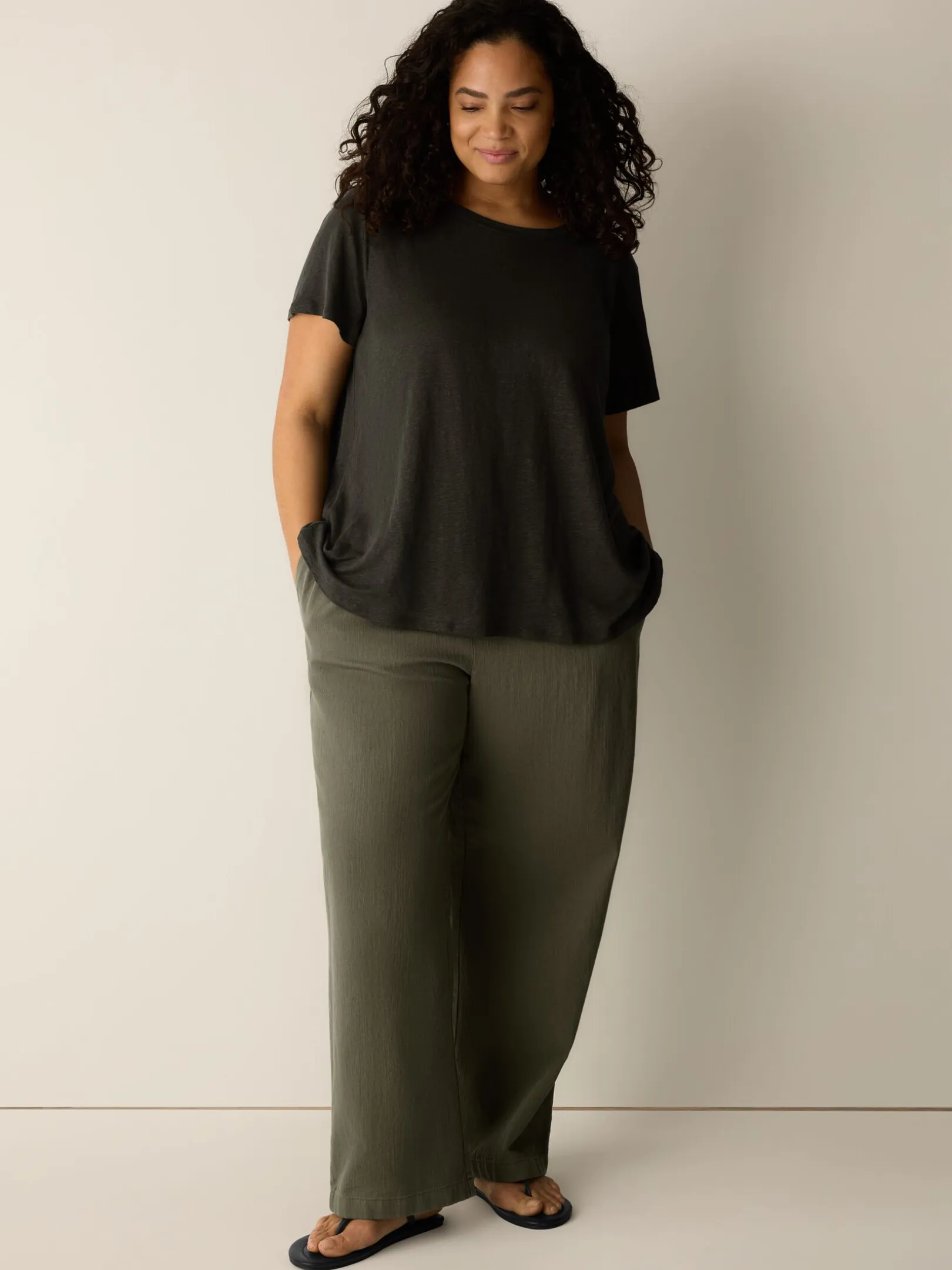 Organic Linen Jersey Crew Neck Tee