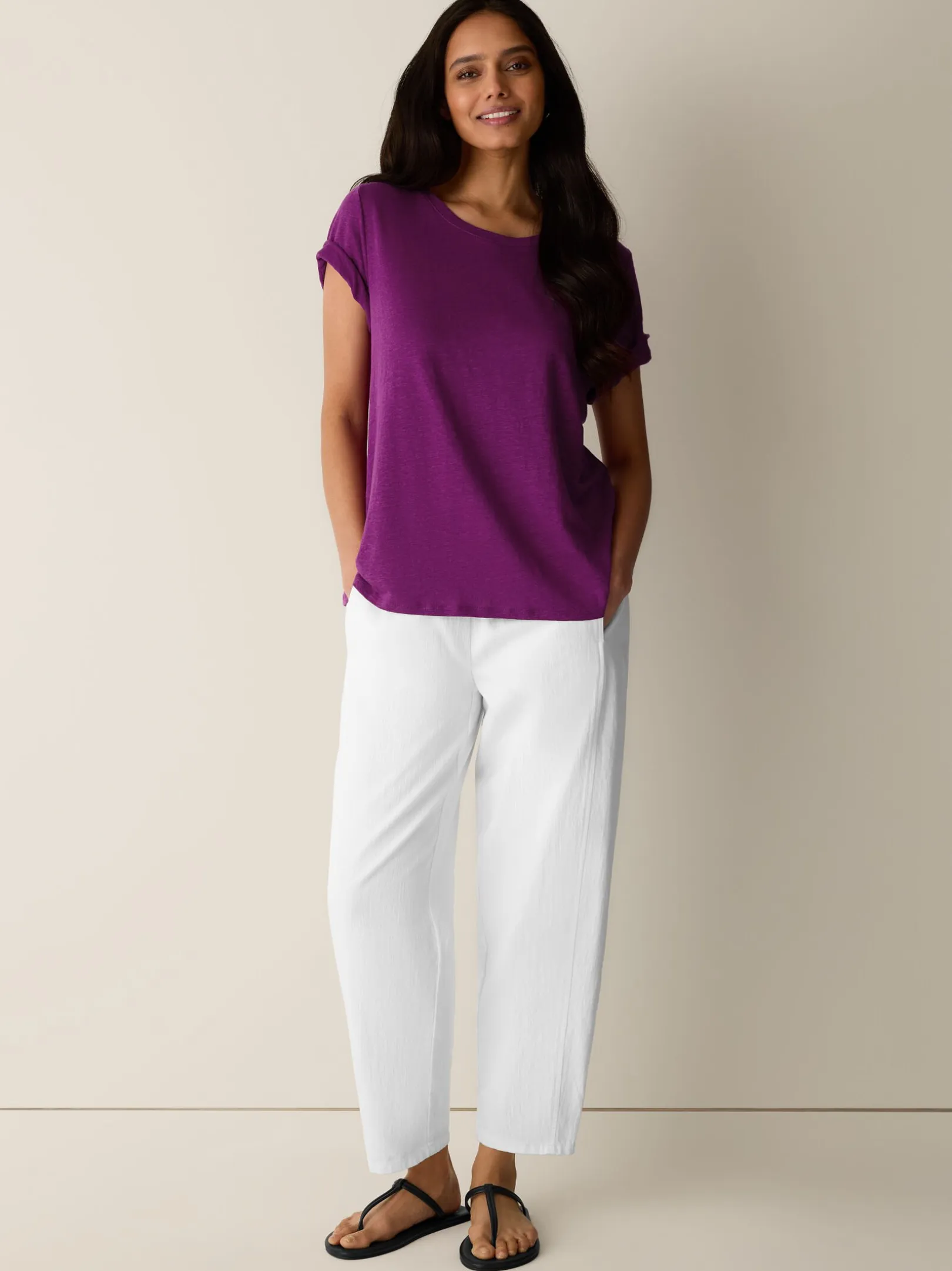 Organic Linen Jersey Crew Neck Tee