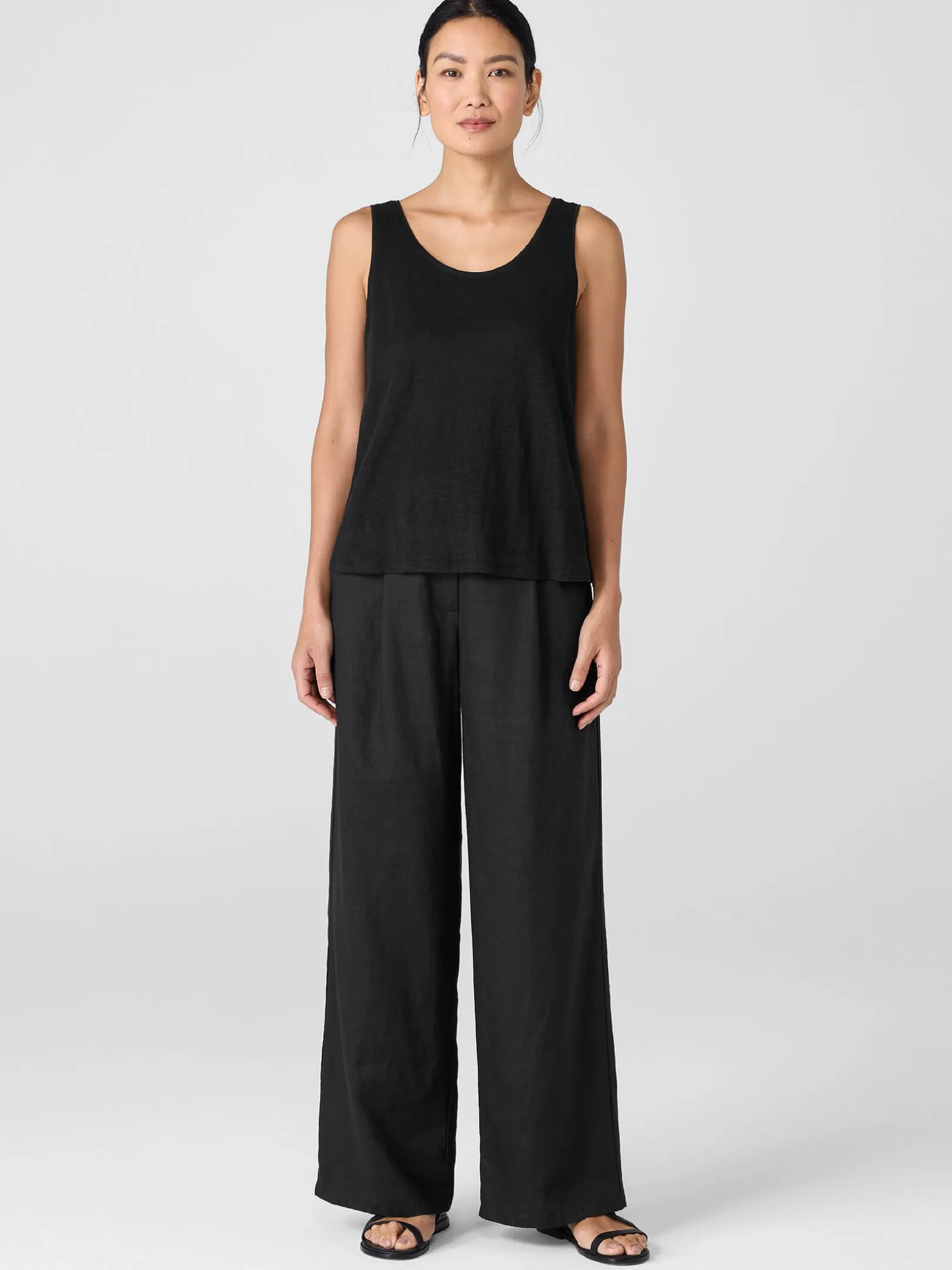 Organic Linen Jersey Scoop Neck Tank