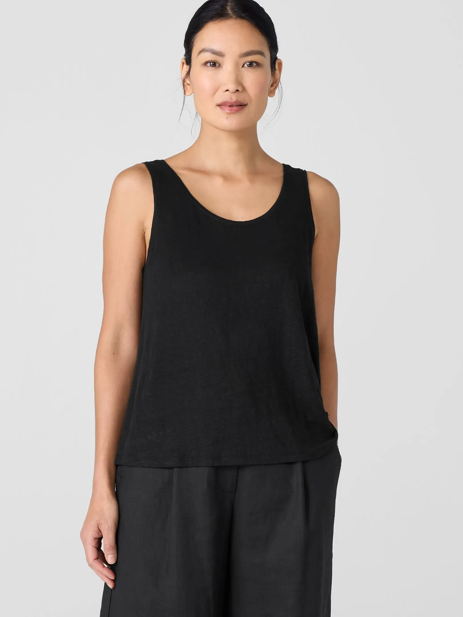 Organic Linen Jersey Scoop Neck Tank