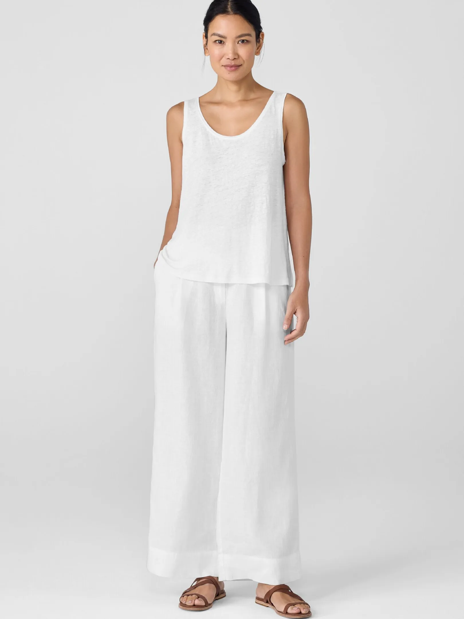Organic Linen Jersey Scoop Neck Tank