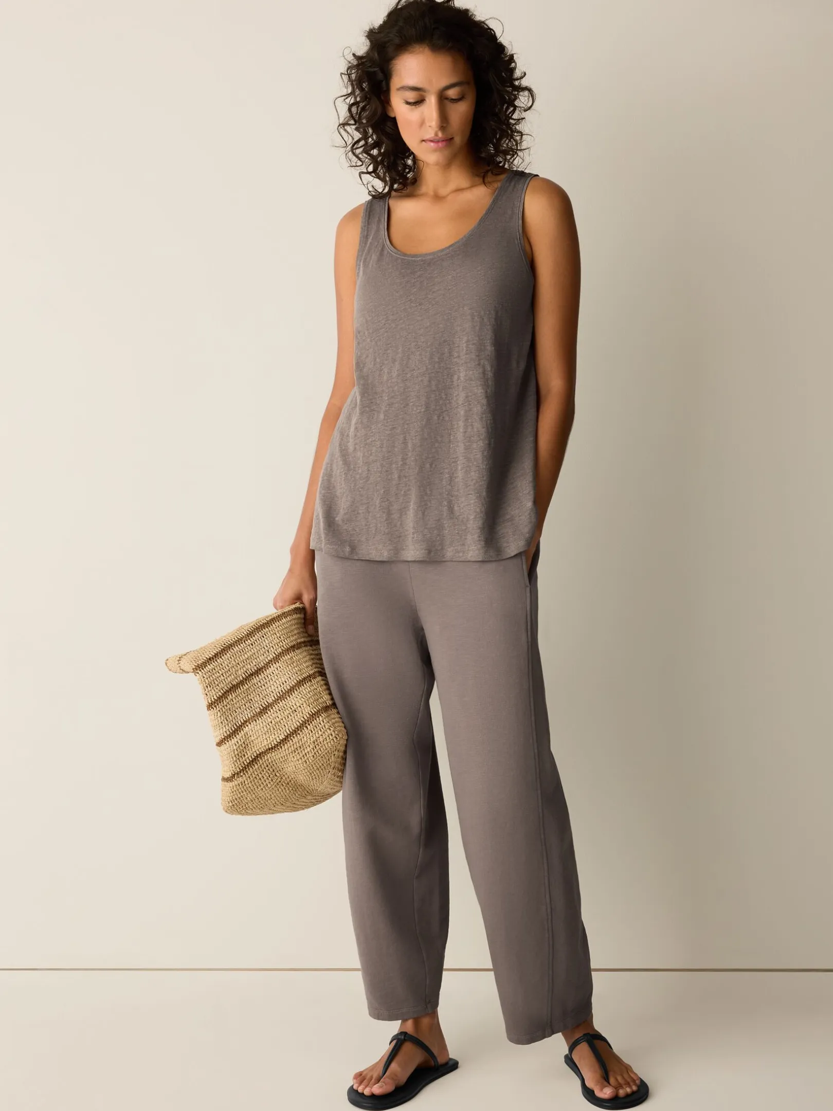 Organic Linen Jersey Scoop Neck Tank
