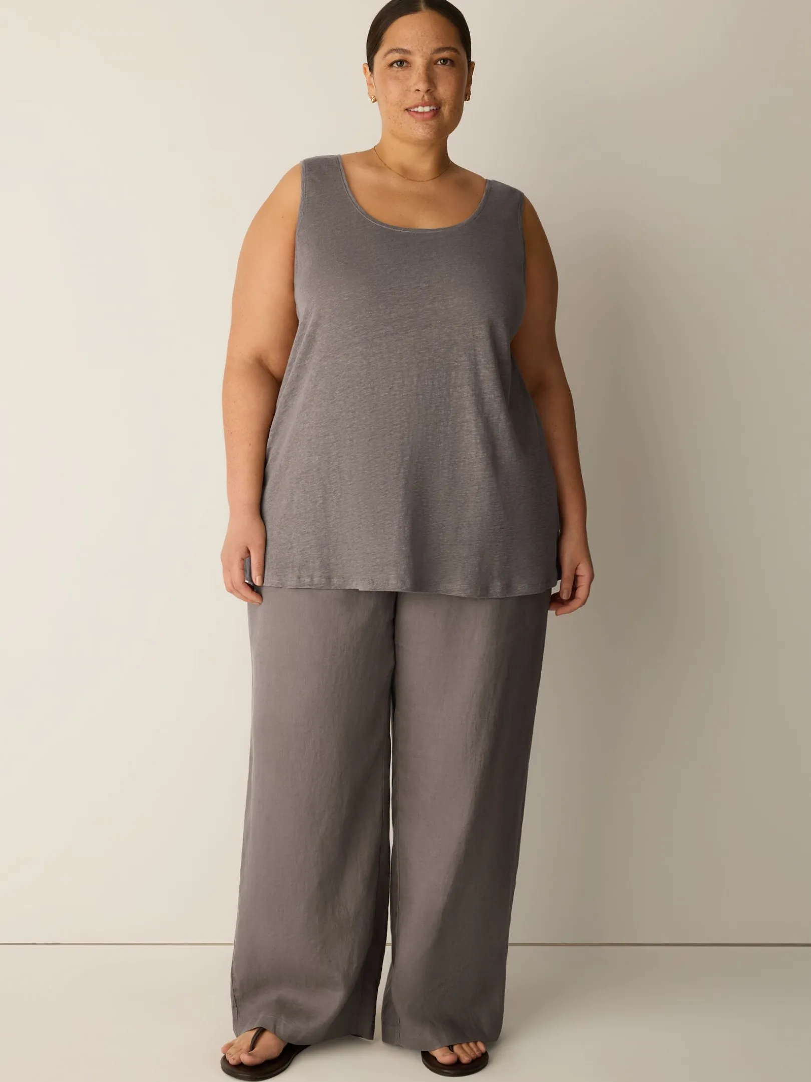 Organic Linen Jersey Scoop Neck Tank