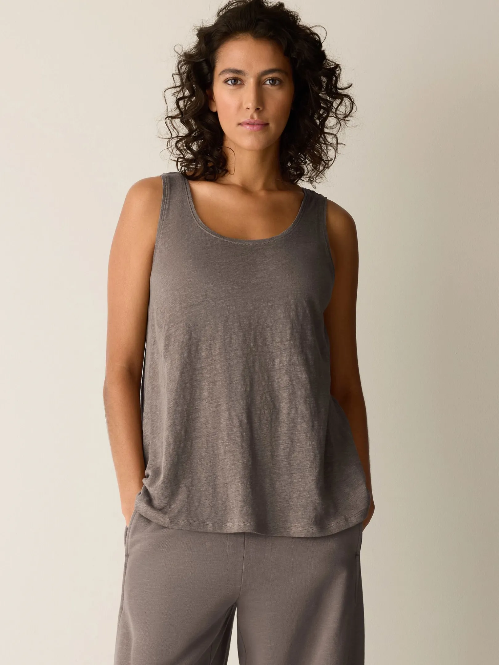 Organic Linen Jersey Scoop Neck Tank