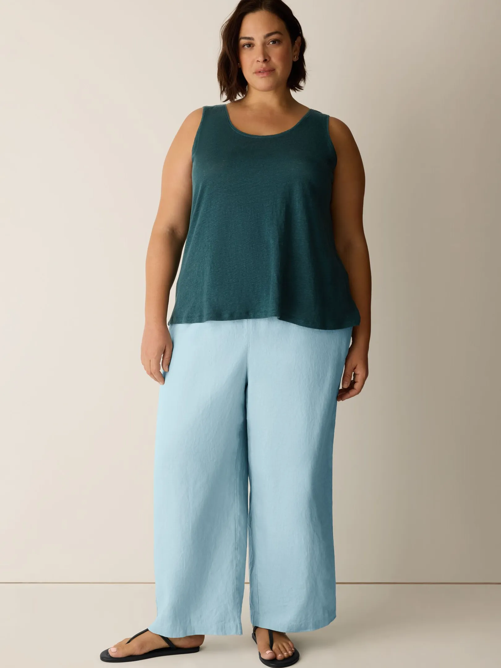 Organic Linen Jersey Scoop Neck Tank