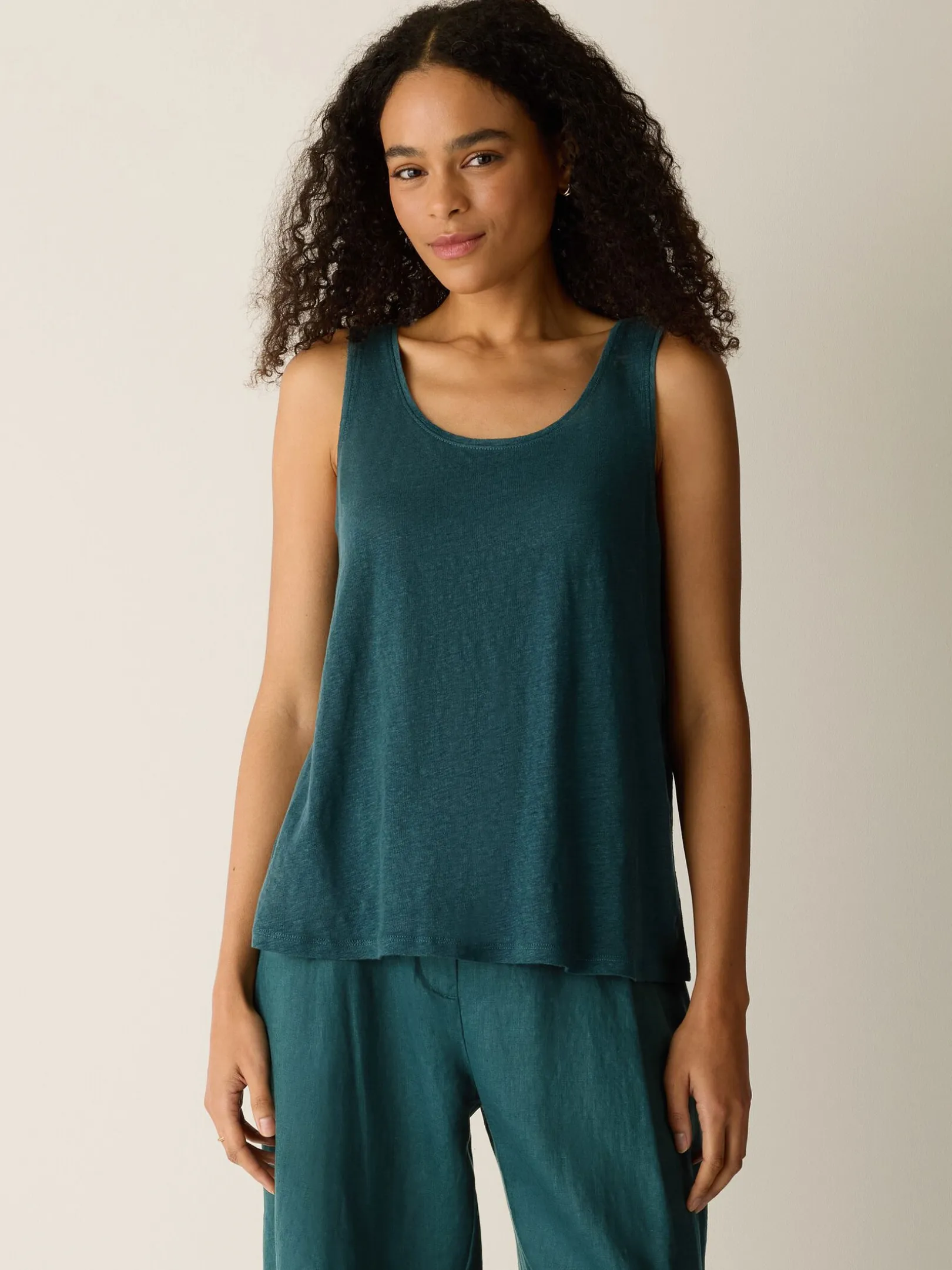 Organic Linen Jersey Scoop Neck Tank