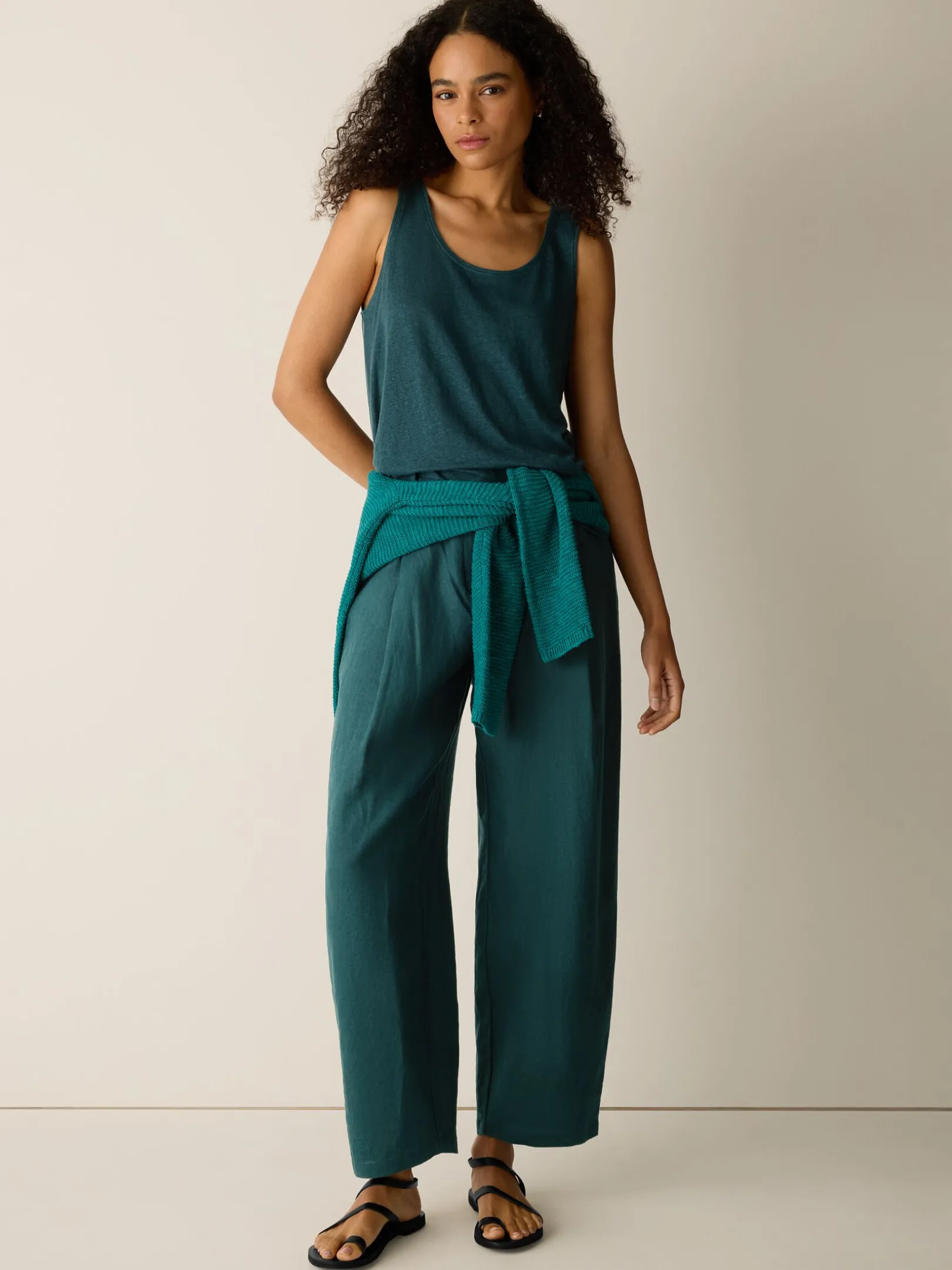 Organic Linen Jersey Scoop Neck Tank