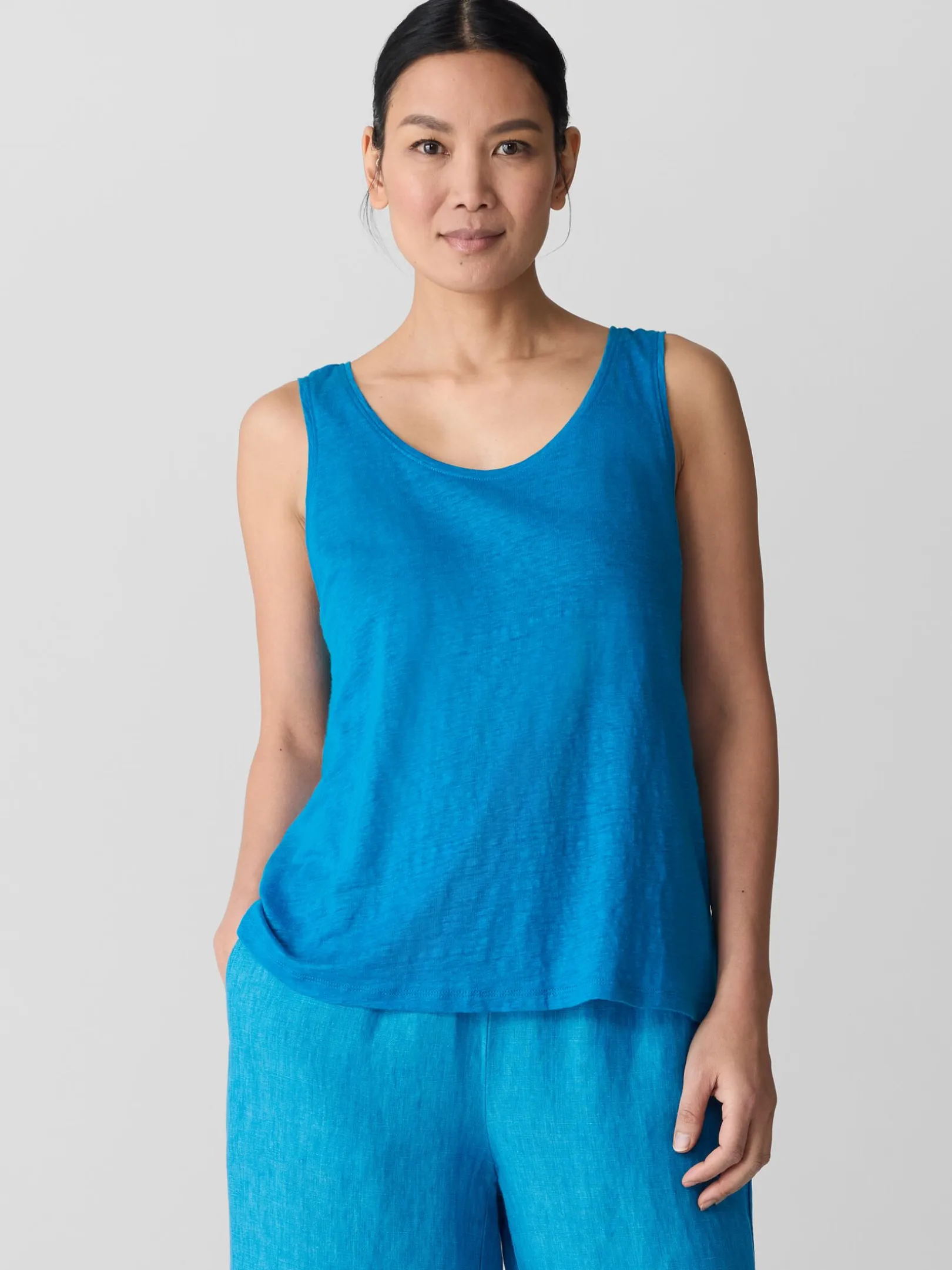 Organic Linen Jersey Scoop Neck Tank