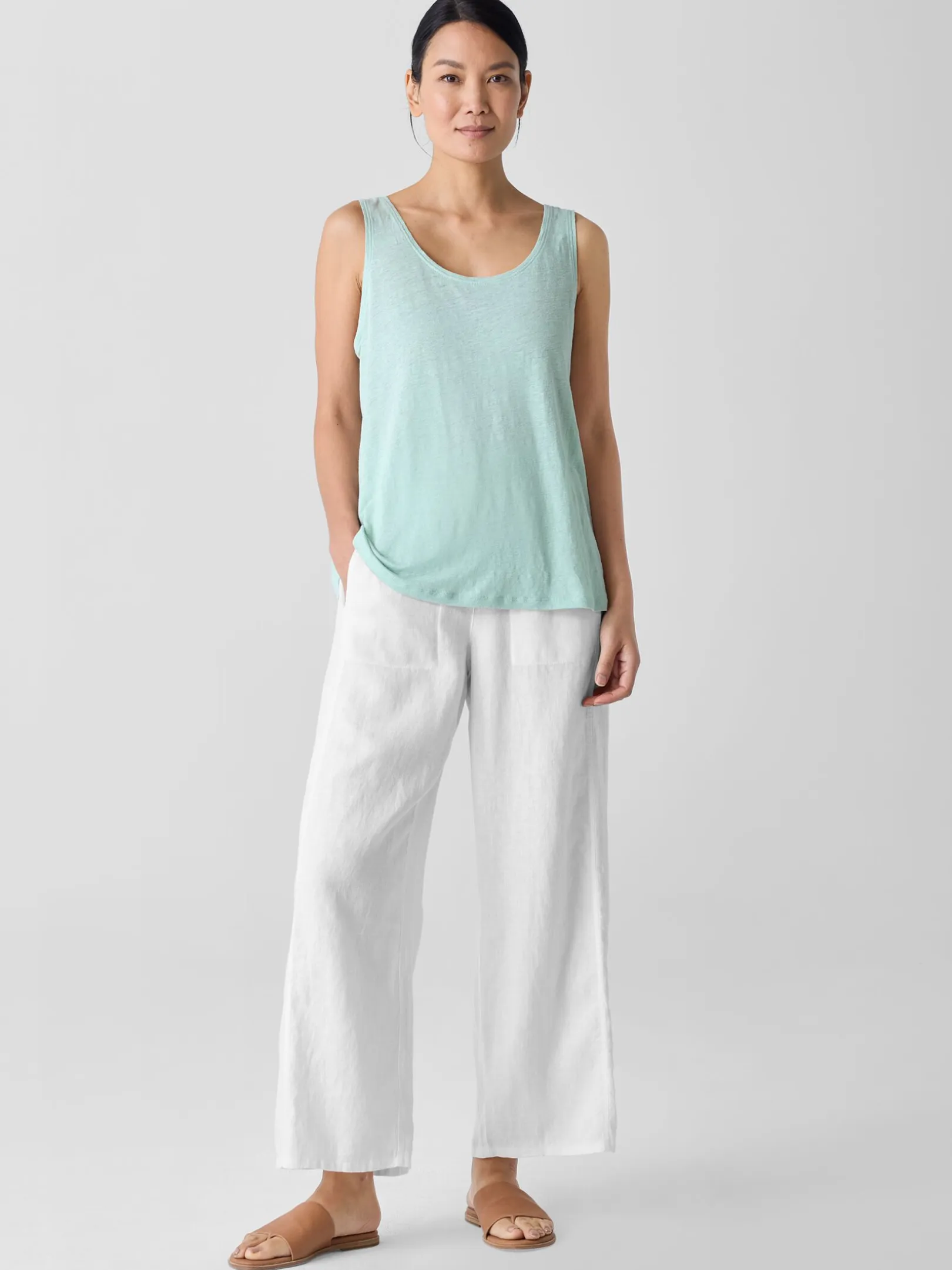 Organic Linen Jersey Scoop Neck Tank