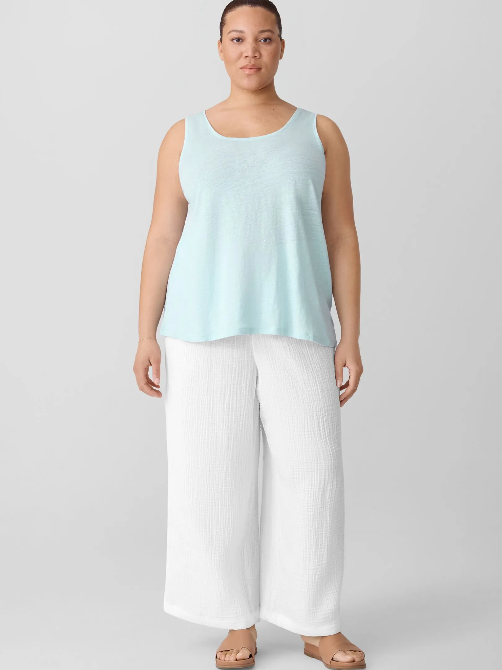 Organic Linen Jersey Scoop Neck Tank