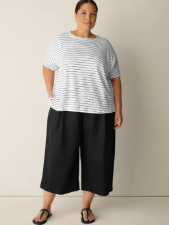 Organic Linen Jersey Stripe Box-Top