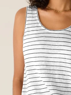 Organic Linen Jersey Stripe Scoop Neck Tank
