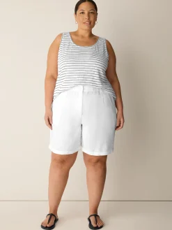 Organic Linen Jersey Stripe Scoop Neck Tank