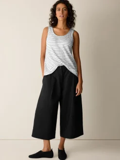 Organic Linen Jersey Stripe Scoop Neck Tank