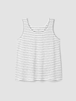 Organic Linen Jersey Stripe Scoop Neck Tank