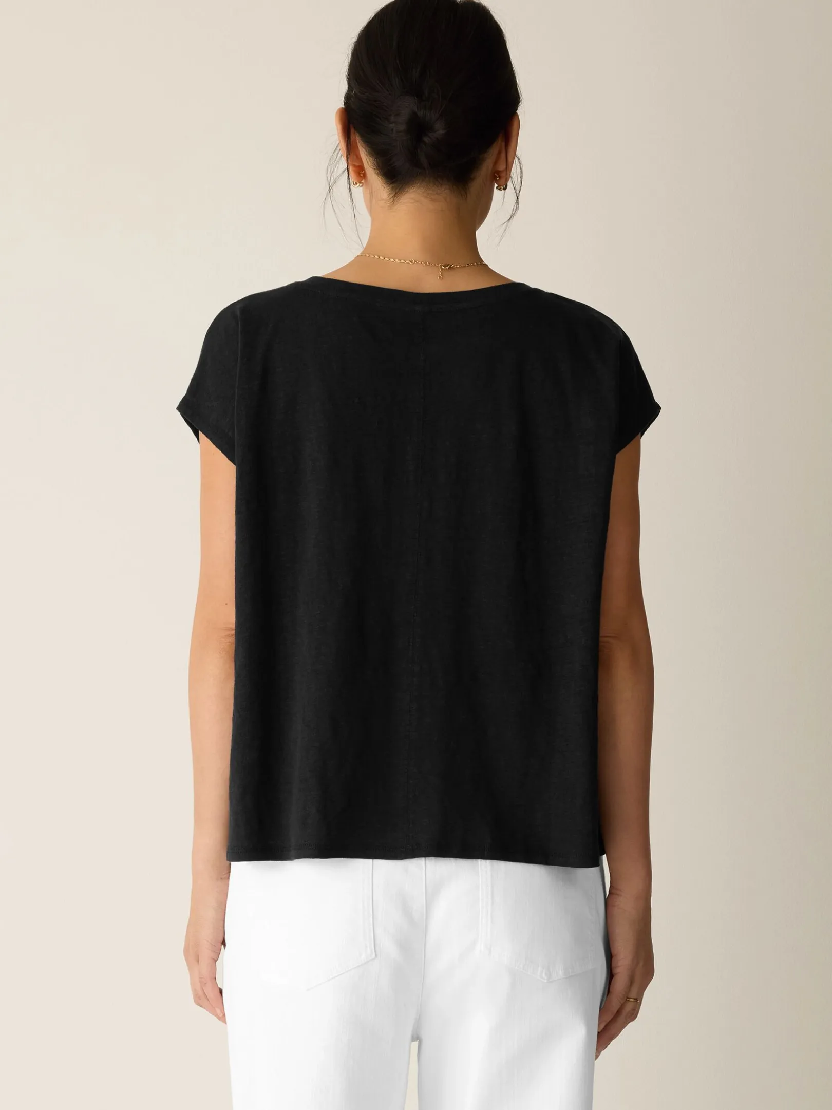 Organic Linen Jersey V-Neck Tee