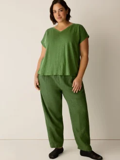 Organic Linen Jersey V-Neck Tee