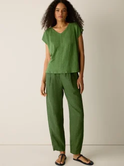Organic Linen Jersey V-Neck Tee