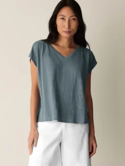 Organic Linen Jersey V-Neck Tee