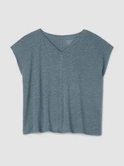 Organic Linen Jersey V-Neck Tee