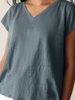Organic Linen Jersey V-Neck Tee