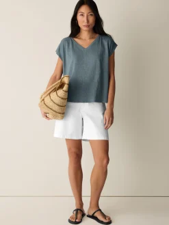 Organic Linen Jersey V-Neck Tee