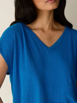 Organic Linen Jersey V-Neck Tee