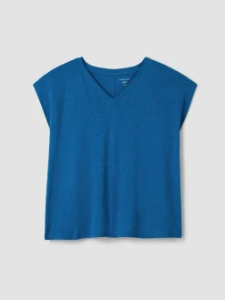 Organic Linen Jersey V-Neck Tee