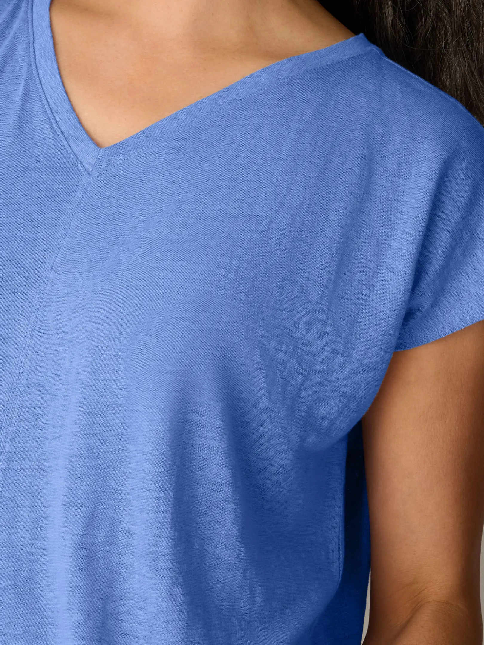 Organic Linen Jersey V-Neck Tee