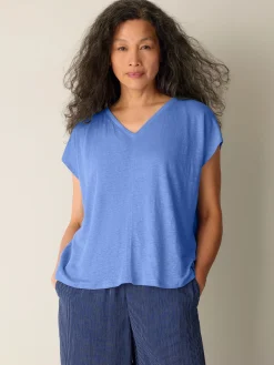 Organic Linen Jersey V-Neck Tee