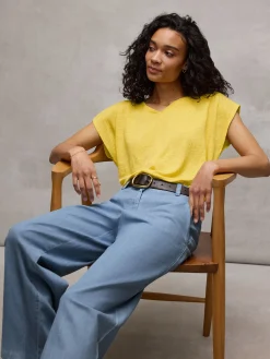 Organic Linen Jersey V-Neck Tee