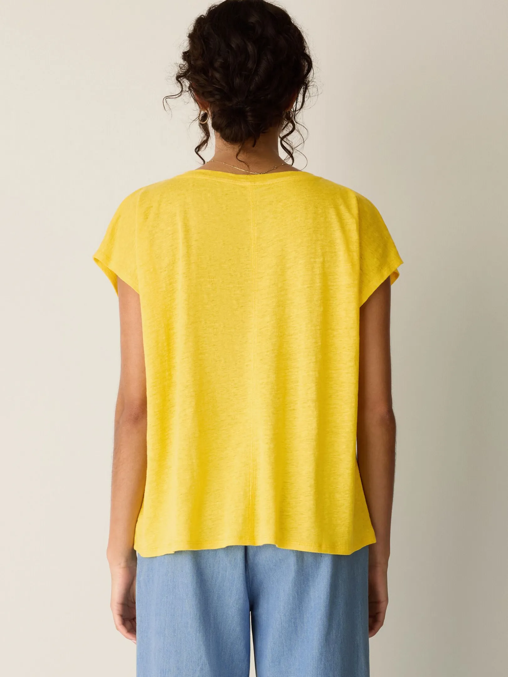 Organic Linen Jersey V-Neck Tee