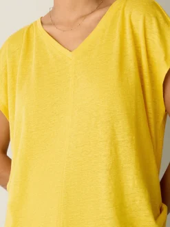 Organic Linen Jersey V-Neck Tee