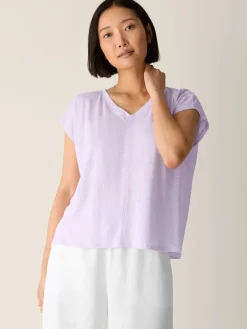 Organic Linen Jersey V-Neck Tee