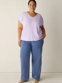 Organic Linen Jersey V-Neck Tee