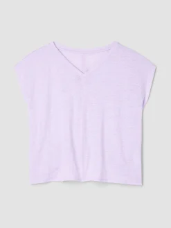 Organic Linen Jersey V-Neck Tee