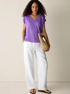 Organic Linen Jersey V-Neck Tee
