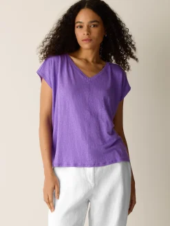 Organic Linen Jersey V-Neck Tee