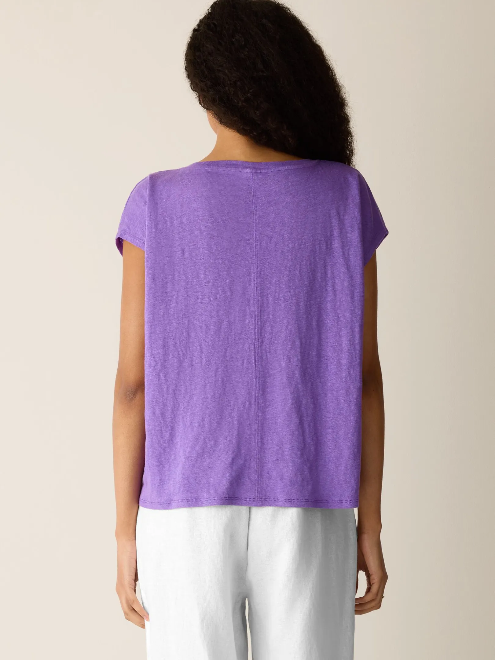 Organic Linen Jersey V-Neck Tee