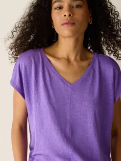 Organic Linen Jersey V-Neck Tee