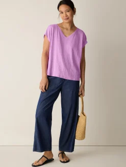 Organic Linen Jersey V-Neck Tee