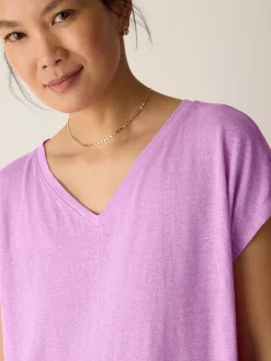 Organic Linen Jersey V-Neck Tee