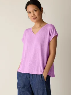 Organic Linen Jersey V-Neck Tee